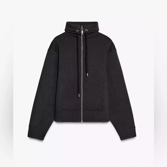 ZARA PIQUÉ ZIP-UP JACKET
Color: DARK NAVY * Size: XS-S - Picture 2 of 8
